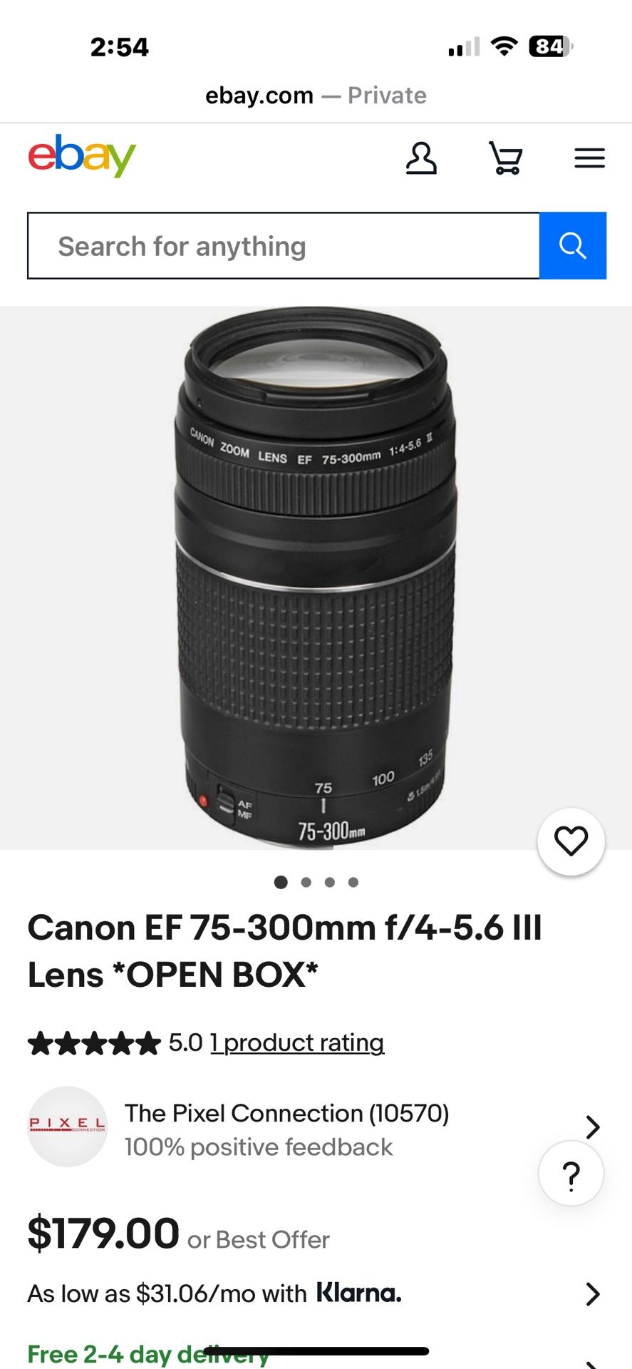 Canon 75-300mm Ultrasonic Lens