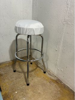 Silver bar stool.