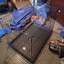 Large Wire Dog Crate with Tray