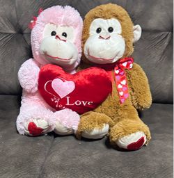 Tesco Monkey Couple Plush - Tesco Groceries