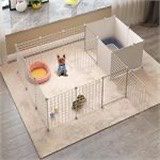 Play Pen for Indoor Portable Dog Playpen with Door 18 Panels DIY Small Animals Cage Metal Wire Yard Fence Pet Exercise Pen for Small-Sized Dog Kitten 