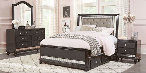 Elegant Black Bedroom Furniture Set – 4 Pieces
