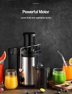  Juicer Machine, 500W Centrifugal Juicer Extractor with Wide Mouth 3” Feed Chute for Fruit Vegetable, Easy to Clean, Stainless Steel, BPA-free (Bl