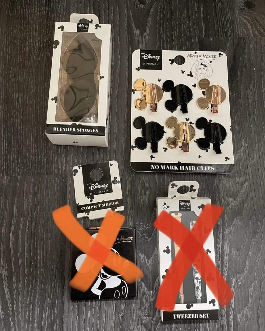 NWT Mickey Mouse Blender Sponges, And Hair Clips