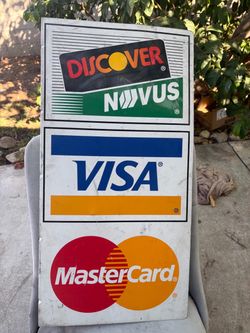 Visa Mastercard 90s metal sign