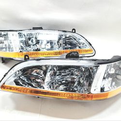 Headlights  For 98-02 Honda Accord Sedan/ Coupe Pair OE Style Headlight Headlamps Chrome
