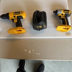 Dewalt Drills And Battery Charger 