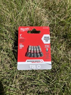 Milwaukee 1 inch 1" Torx T25 Impact Bits-Shockwave 48-32-4636 NEW