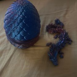 3D Printed Articulated Dragón Egg (Purple/Blue)