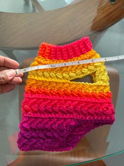 Handmade crochet small dog/cat sweater