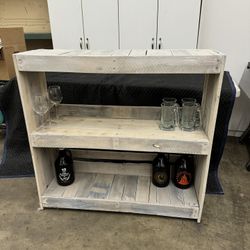 **Handcrafted Rustic Pallet Wood Shelving Unit**