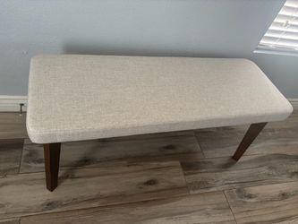 Upholstered Bench with Wood Legs