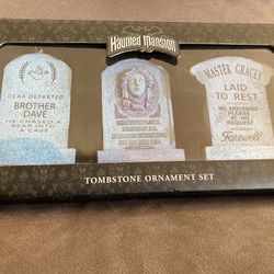 Disney Haunted Mansion Tombstone Ornament Set 
