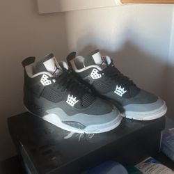AIR JORDAN 4 RETRO (BLACK / WHITE-ANTHRACITE- BLACK NOIR/ANTRA IT/NOIR/BLANC)  Size:11