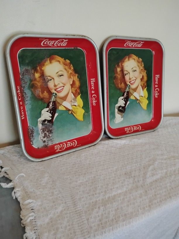 Coke A Cola Vintage Trays