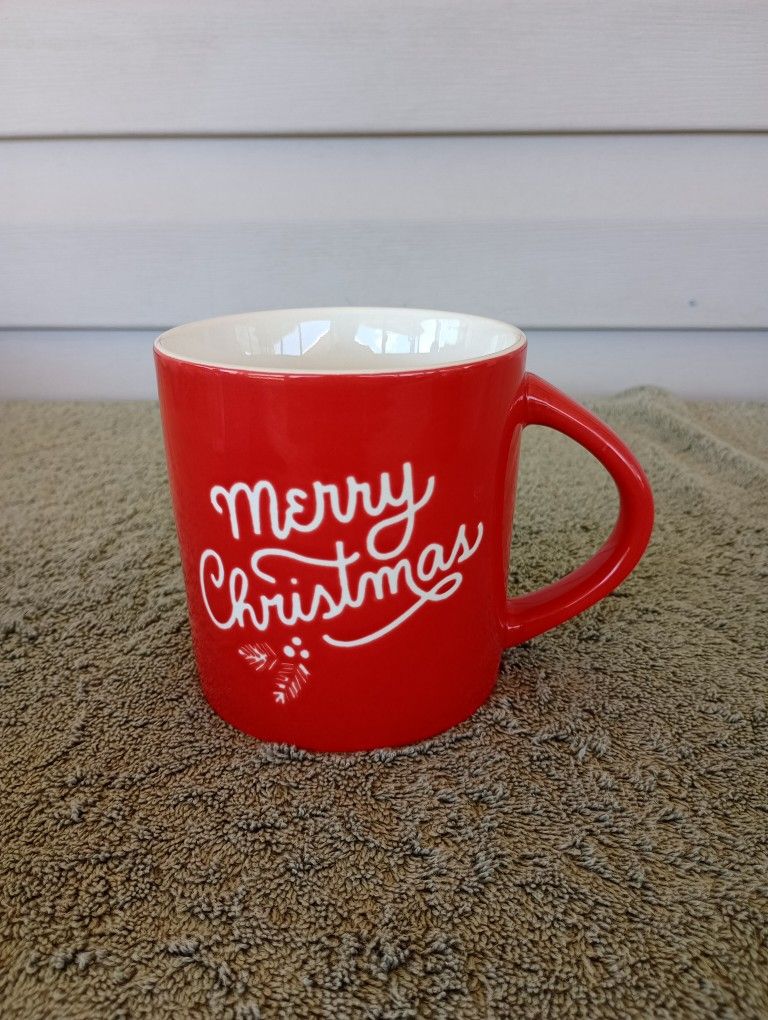 Target Wondershop Red "Merry Christmas" Etched Coffee Mug