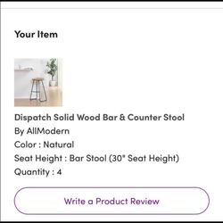 Solid Wood Bar & Counter Stool