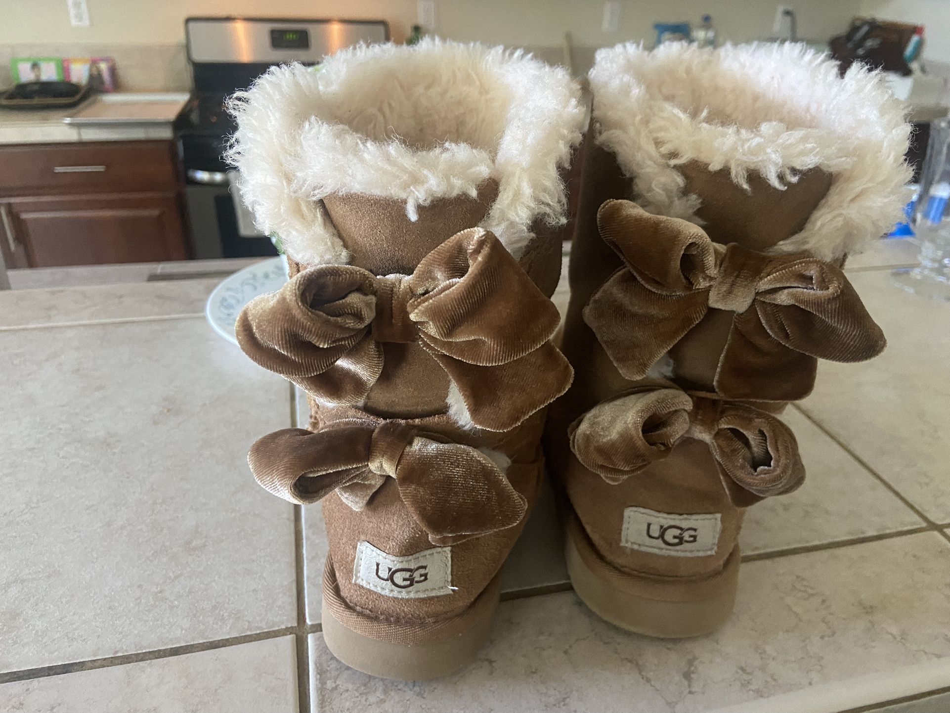 UGG® Bailey Bow Velvet Ribbon Faux Fur Lined Boot (Women)