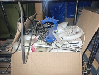 A bunch of Wii equipment