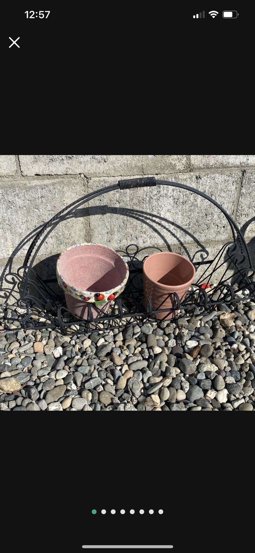 Window Wire Basket With Pots Included 22X9 Inches For 14.5 Tall