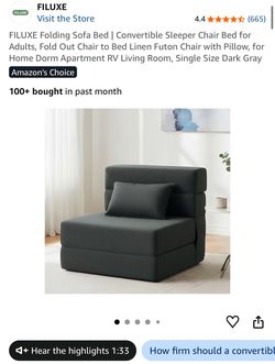 Single Folding Cushion Chair/Bed