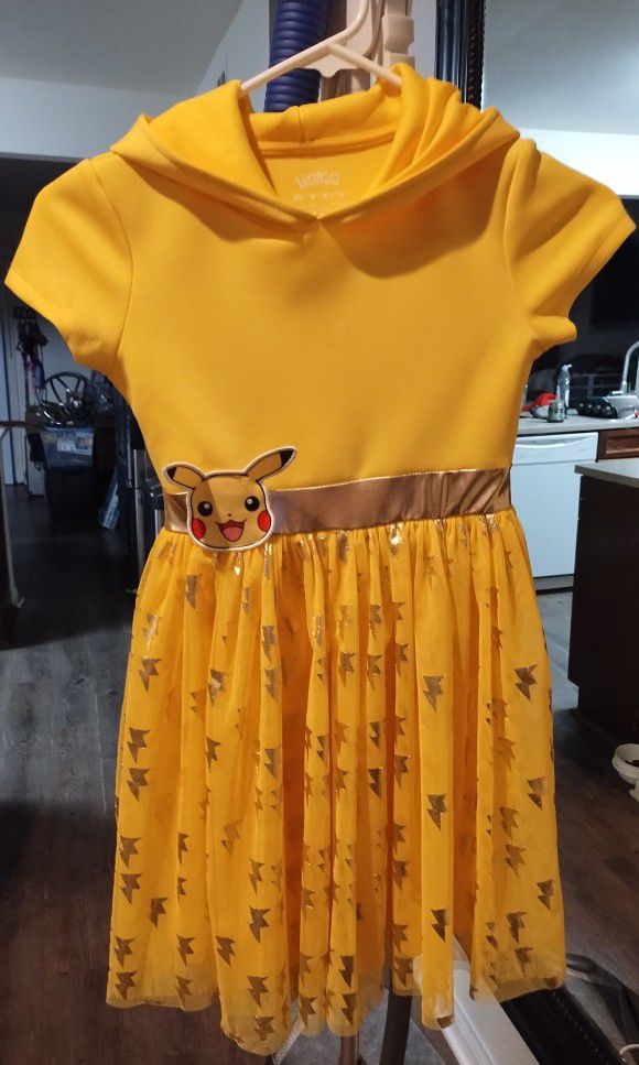 Yellow  Pikachu Tutu Dress with Hood