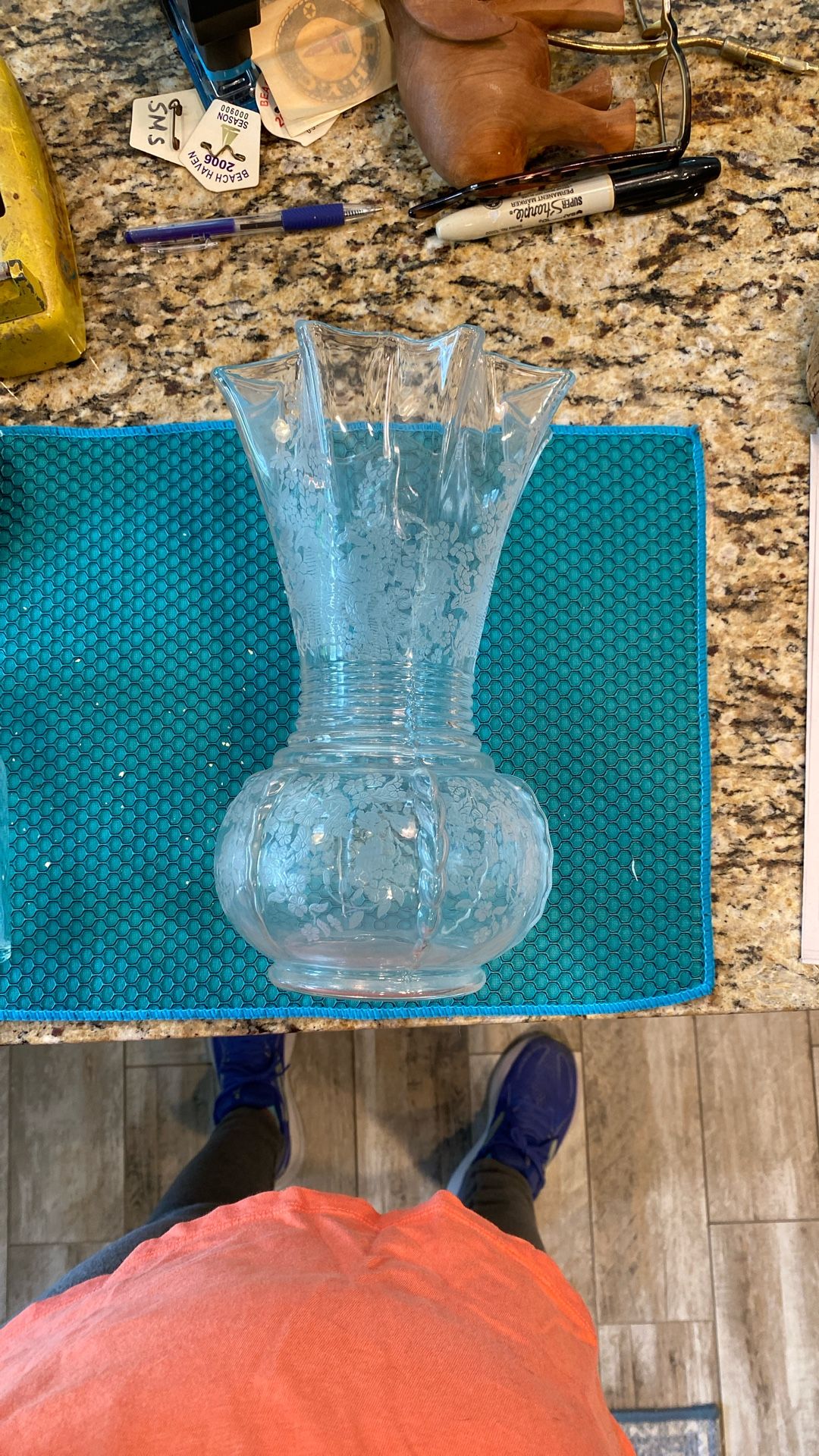 Rare! Antique Martinsville Depression Glass Vase