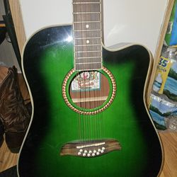 Emerald Green Schmidt 12 String Guitar Electric/acoustic 