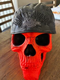Harley-Davidson Leather Flat Cap Hat