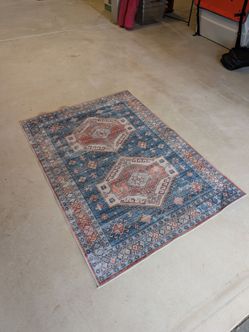 Vintage-Style Area Rug — 55" x 40" (Kazak/Persian-Inspired Pattern)