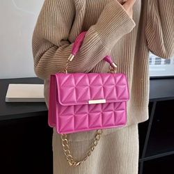 Brand New Pink Leather Handbag 