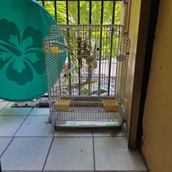 Medium Size Bird Cage. Needs TLC.