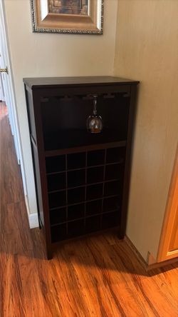 Wine, glass and wine bottle cabinet
