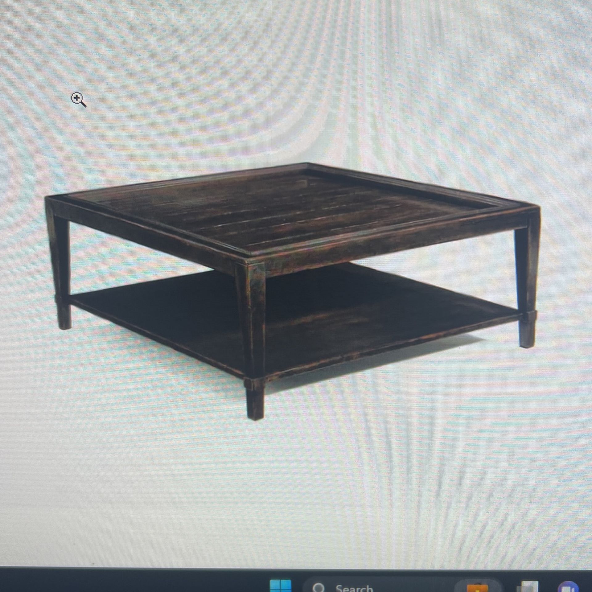 Large 48” Square Vintage Patina Bernhardt Coffee Table