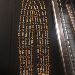 Mid Century 5 Strand Topaz & Gold Necklace Available Read Description 