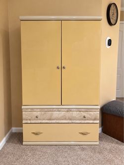 Vintage Italian-Style Lacquer Tall chest / armoire with two cabinet doors and a drawer
