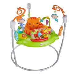 Fisher-Price Baby Bouncer Tiger Time Jumperoo Musical Activity Center with Lights Sounds & Developmental Toys
