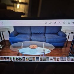 Sofa Bed BLUE W Coctail Table