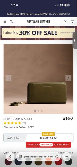 Portland Leather Goods Empire Zip Wallet
