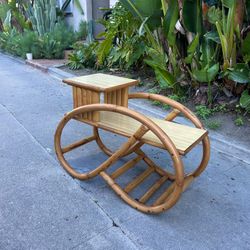 Beautiful, Iconic, Vintage “Pretzel” Bamboo Side Table