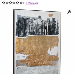 Contemporary Art, Allurement Framed Canvas, Large Painting Canvas, Black/Gold Painting, Glid Design