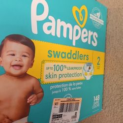 Pampers Swaddlers Size 2 148 Count 