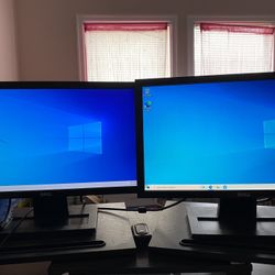 Dual Monitor Desktop Computer Setup – Ready to Use 