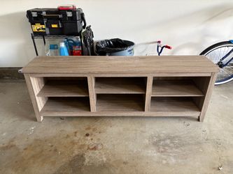 TV stand for TVs up to 75” with Open Shelves and Cable Management