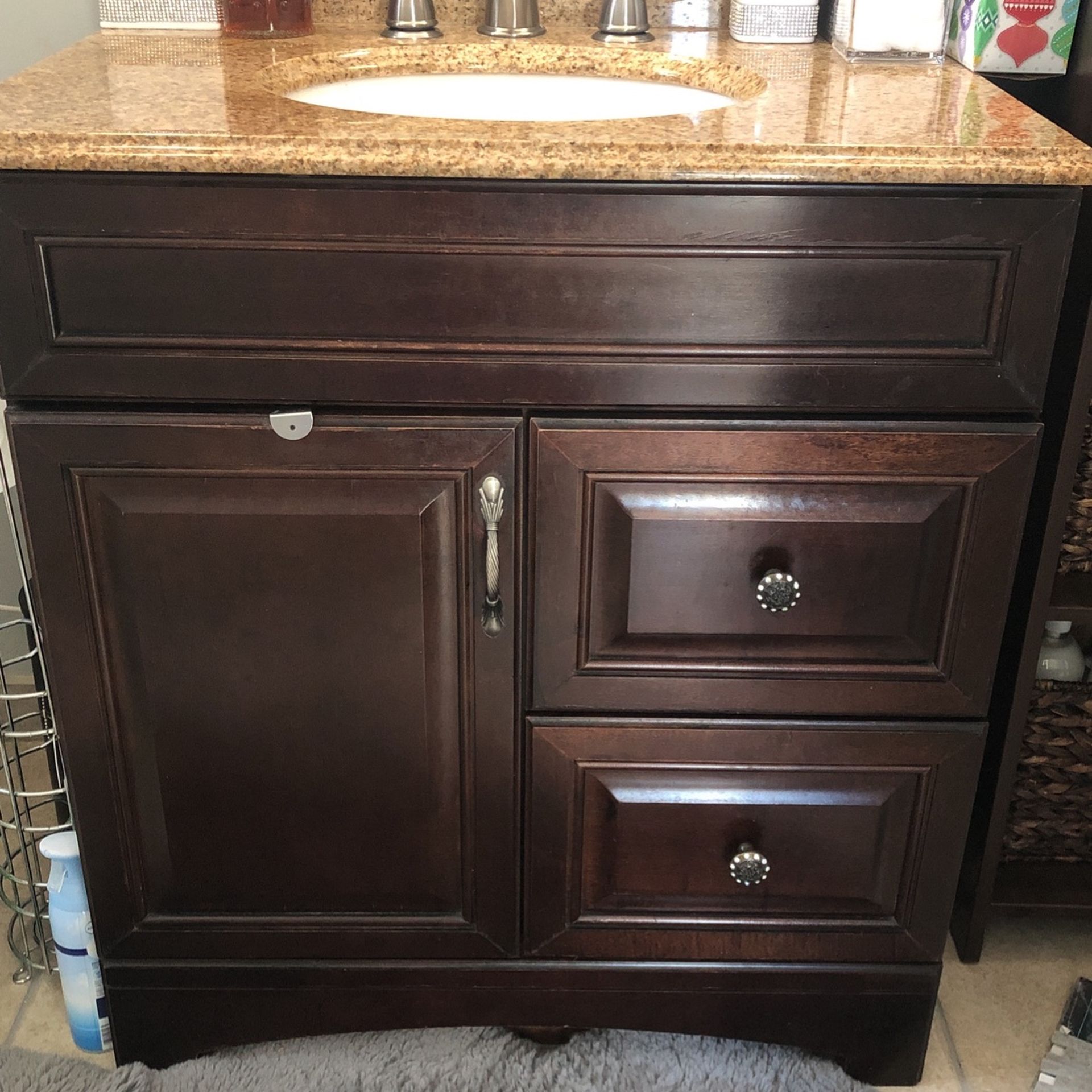 30” Real Granite Bathroom Vanity