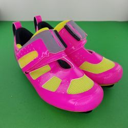 Women Louis Garneau Multi Air Flex Bike Shoes HRS-80 Yellow-Pink Size 6 Cycling 