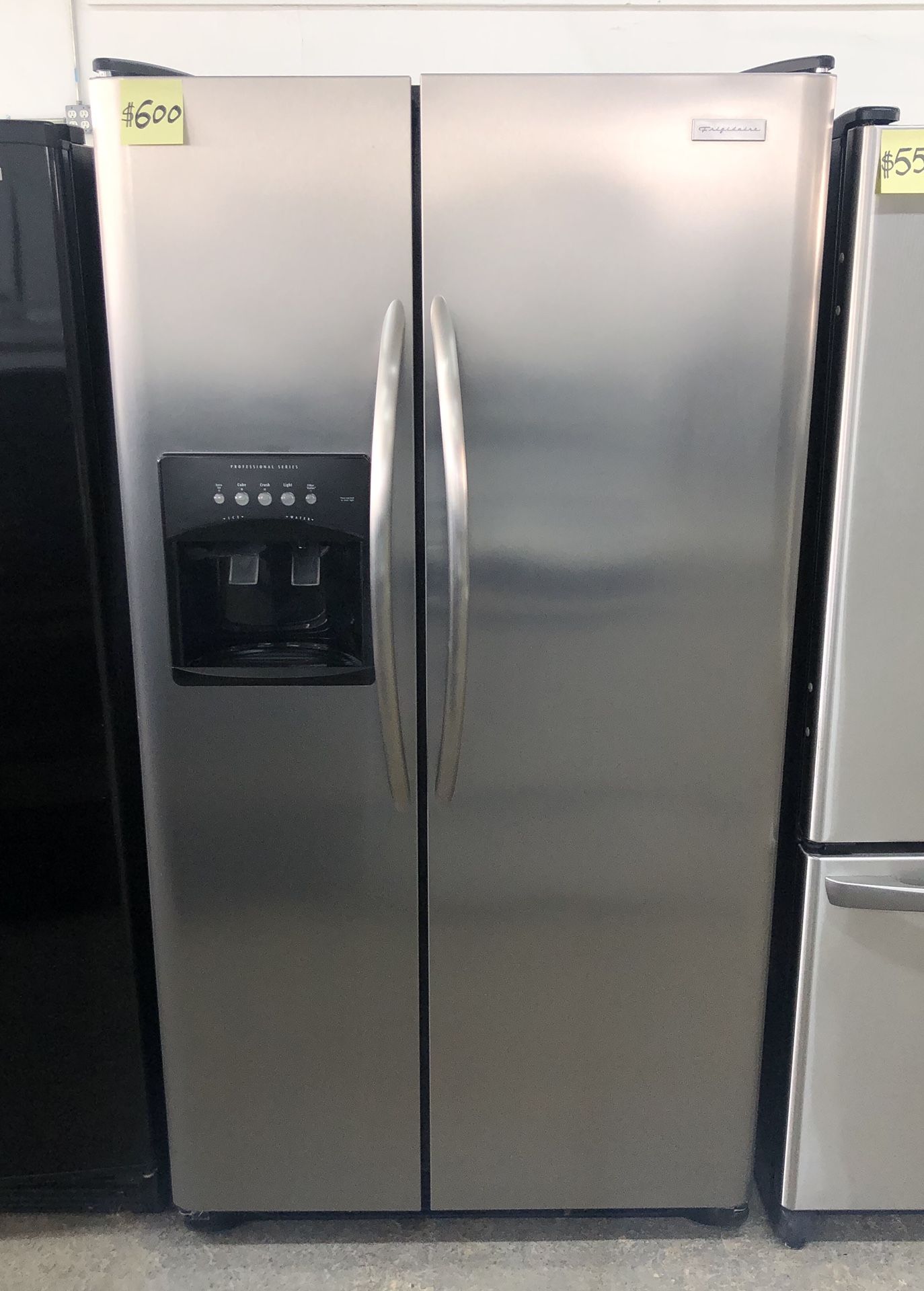 Comes with free 6 Months Warranty-26 cu. ft. Side by side refrigerator stainless steel Frigidaire