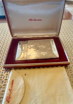 Vintage Elgin American Lite-O-Matic Cigarette Case & Lighter – Monogram-Orig Box