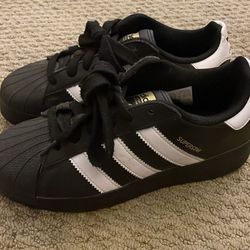Women’s Black Adidas Superstars