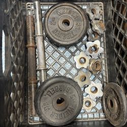 Weider Barrel 5lbs Free Weight Set With Bars & Clips - 5lbs (4) 2.5 (1) Clips (4)